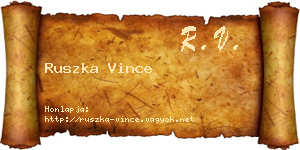 Ruszka Vince névjegykártya