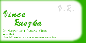 vince ruszka business card